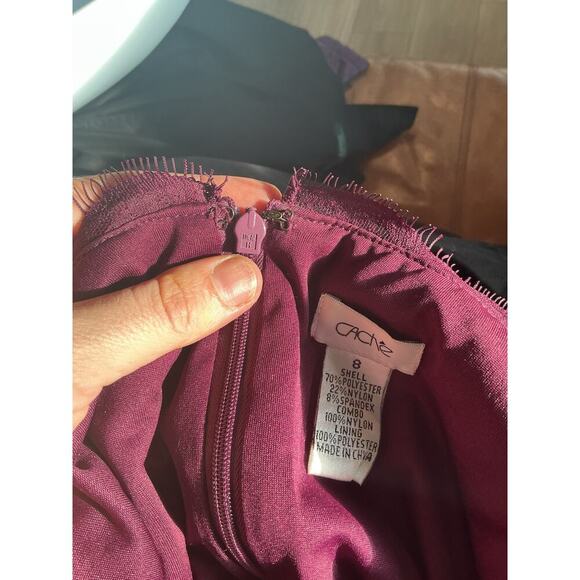 Vintage Cache Women Lace Y2K Dress Size 8 Purple Formal HOCO Sweetheart Neckline - Picture 8 of 8